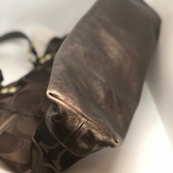 COACH POPPY LOVERS! SIGNATURE BROWN TOTE 14364 BAG - Picture 6 of 8